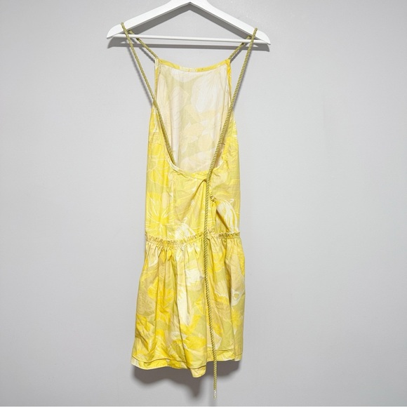NWOT Free People Deserted Island Mini Yellow Floral Dress Size L - Picture 3 of 12